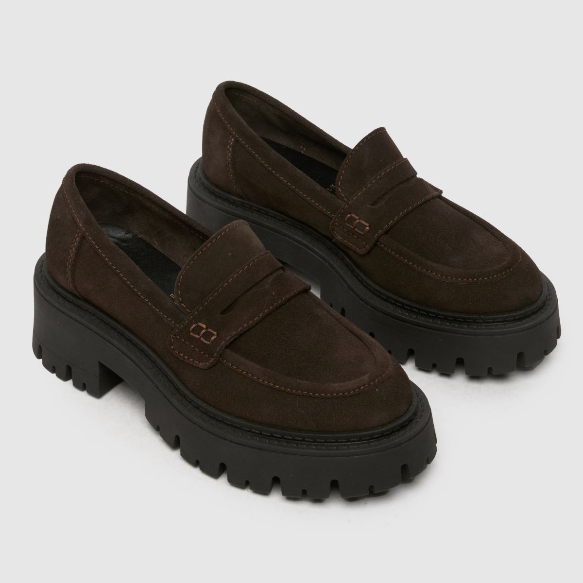 Schuh Lennox – Bruna, platta loafers i mocka