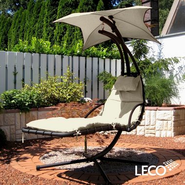 Leco Gartenliege Schwingliege natur, ergonomisch geformt