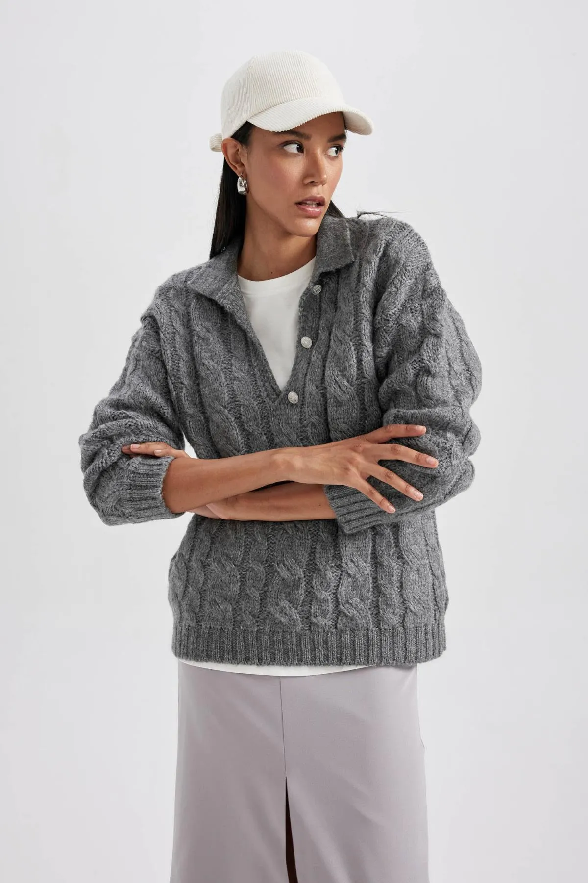 DeFacto  Pullover mit Rollkragen und lockerem Schnitt B3020ax23wn
