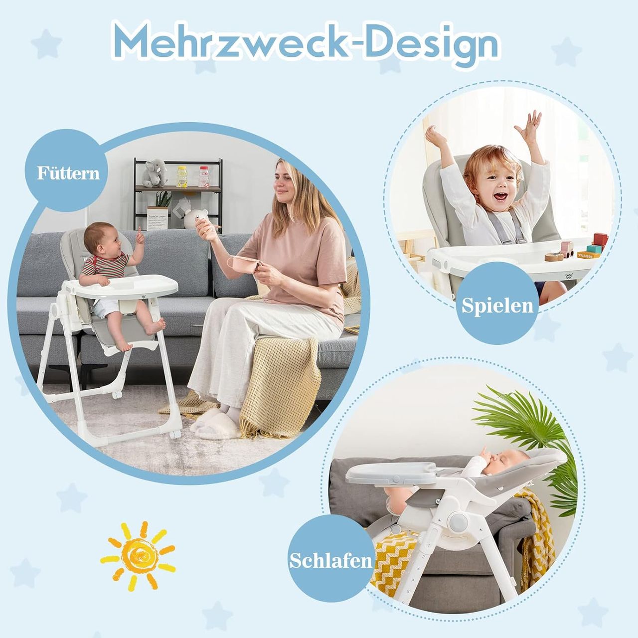 Costway Babyhochstuhl klappbar