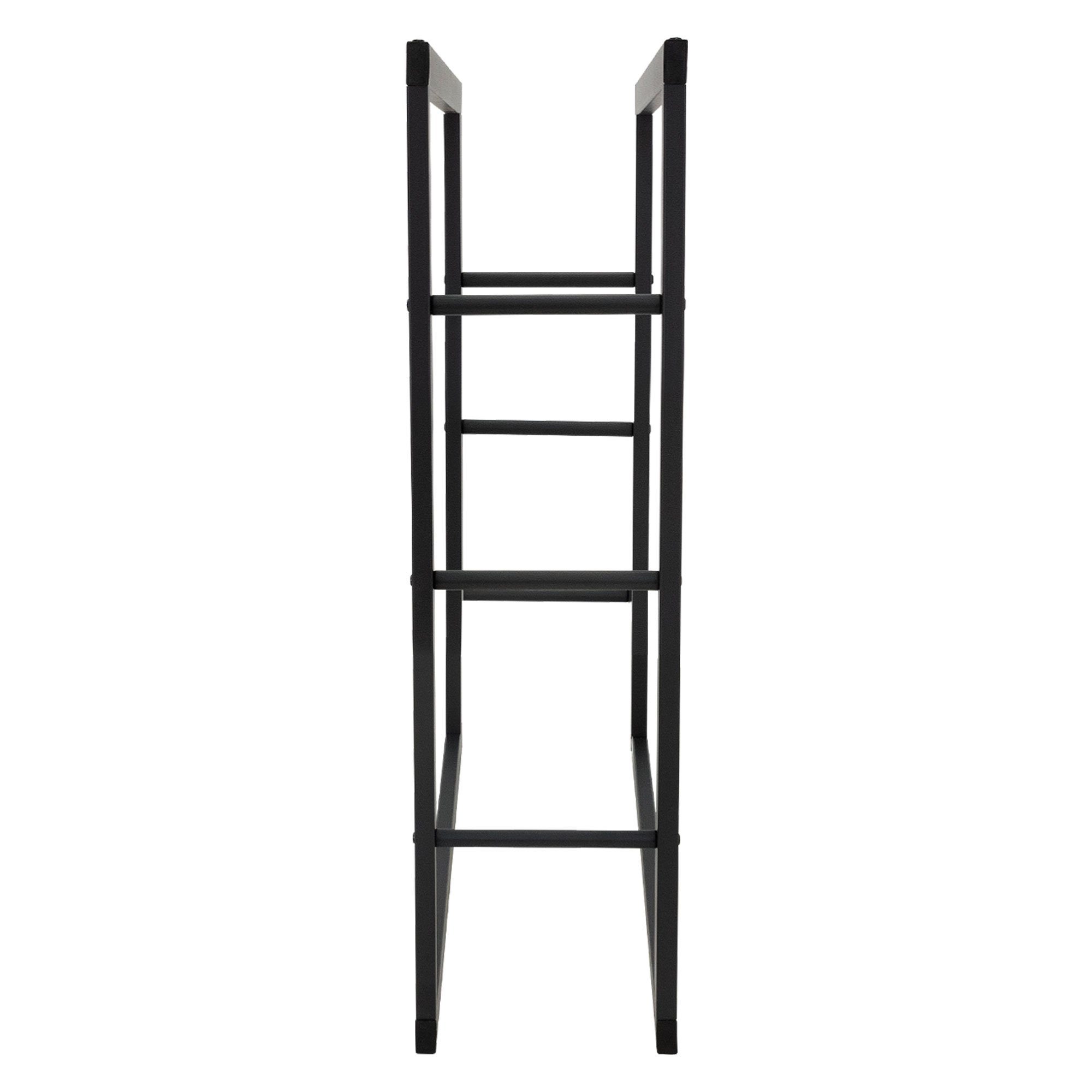 ML-DESIGN Kaminholzregal Brennholzregal Holzaufbewahrung Kaminholzständer Kaminholzhalter, BxTxH:25x80x100 cm, Schwarz 80x100x25cm rechteckig Metall Innen/Außen