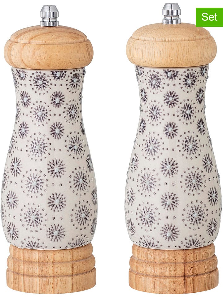 Bloomingville 2tlg. Set: Salz- & Pfeffermühlen ''Elsa'' in Hellbraun/ Beige - (H)11 x Ø 6 cm günstig kaufen onesize