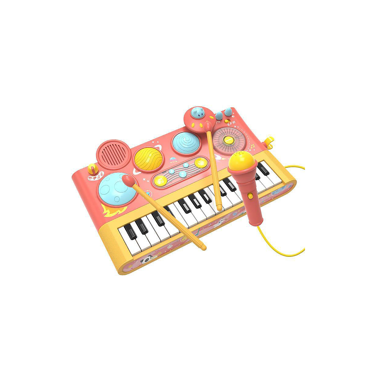 Elektronisches Orgelspielzeug für Kindermusik Klavier spielen mit Mikrofon, Kinderlied spielendes Spielzeug