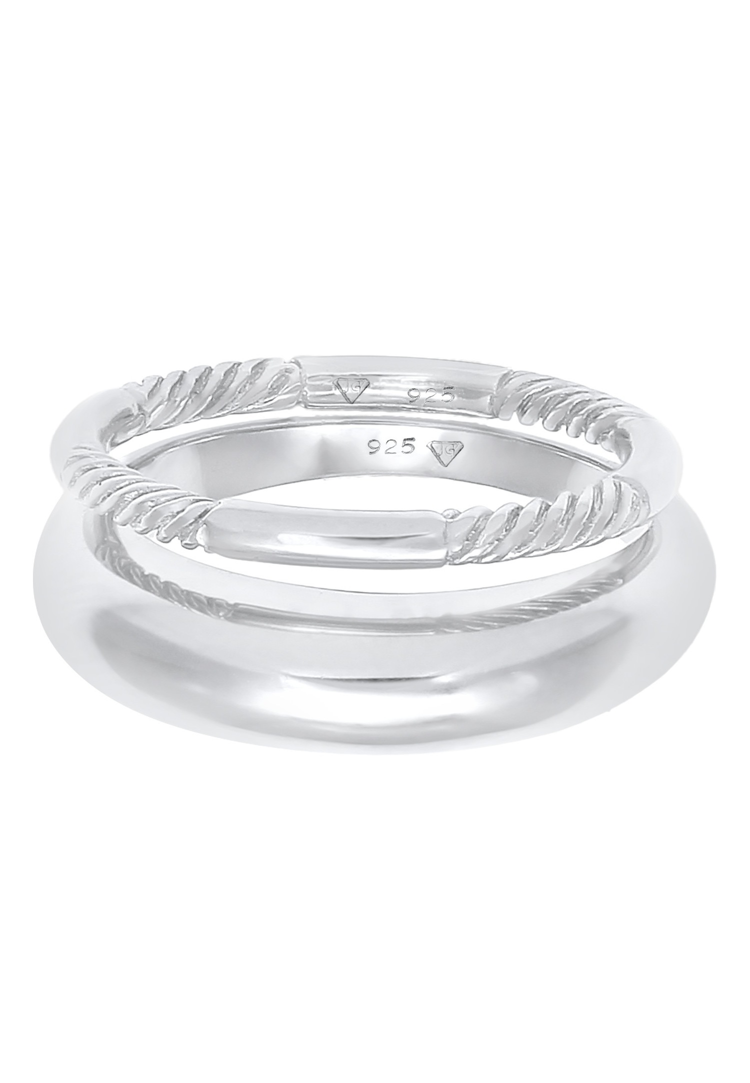 Elli Damenring aus 925er Sterlingsilber mit Goldplattierung