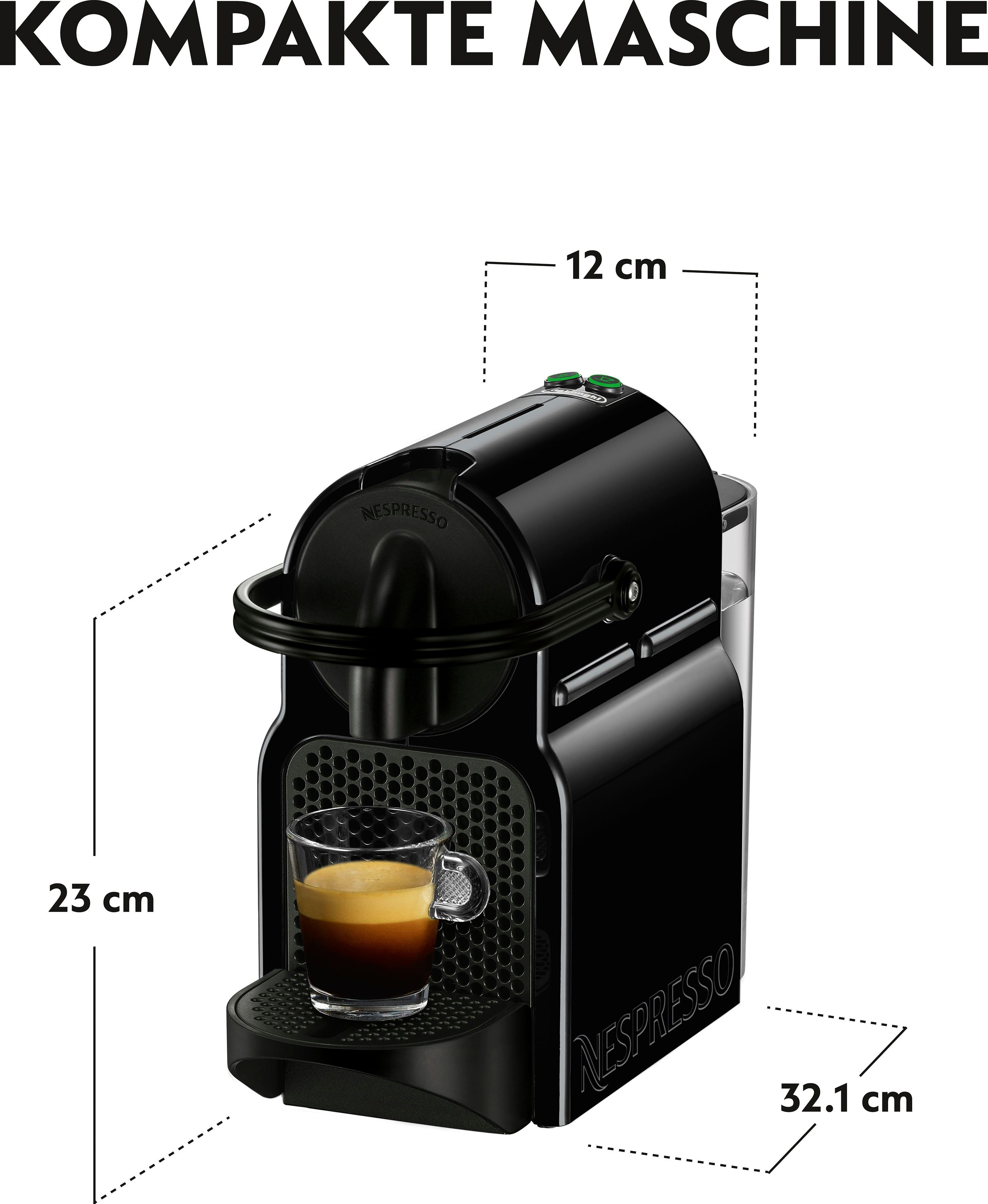 Nespresso Kapselmaschine Inissia EN 80.B von DeLonghi, Black, inkl. Willkommenspaket mit 7 Kapseln