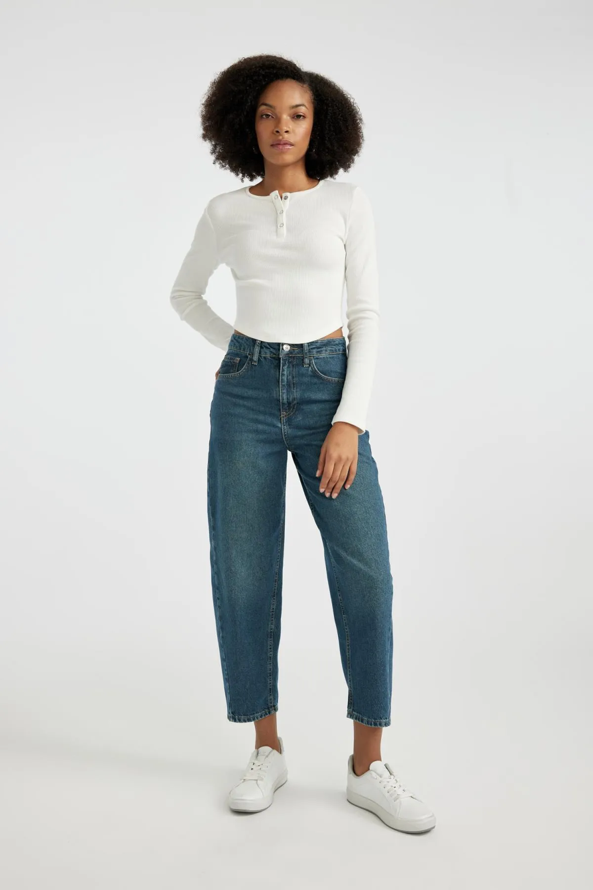 DeFacto  Knöchellange Karotten-Jeans mit hoher Taille