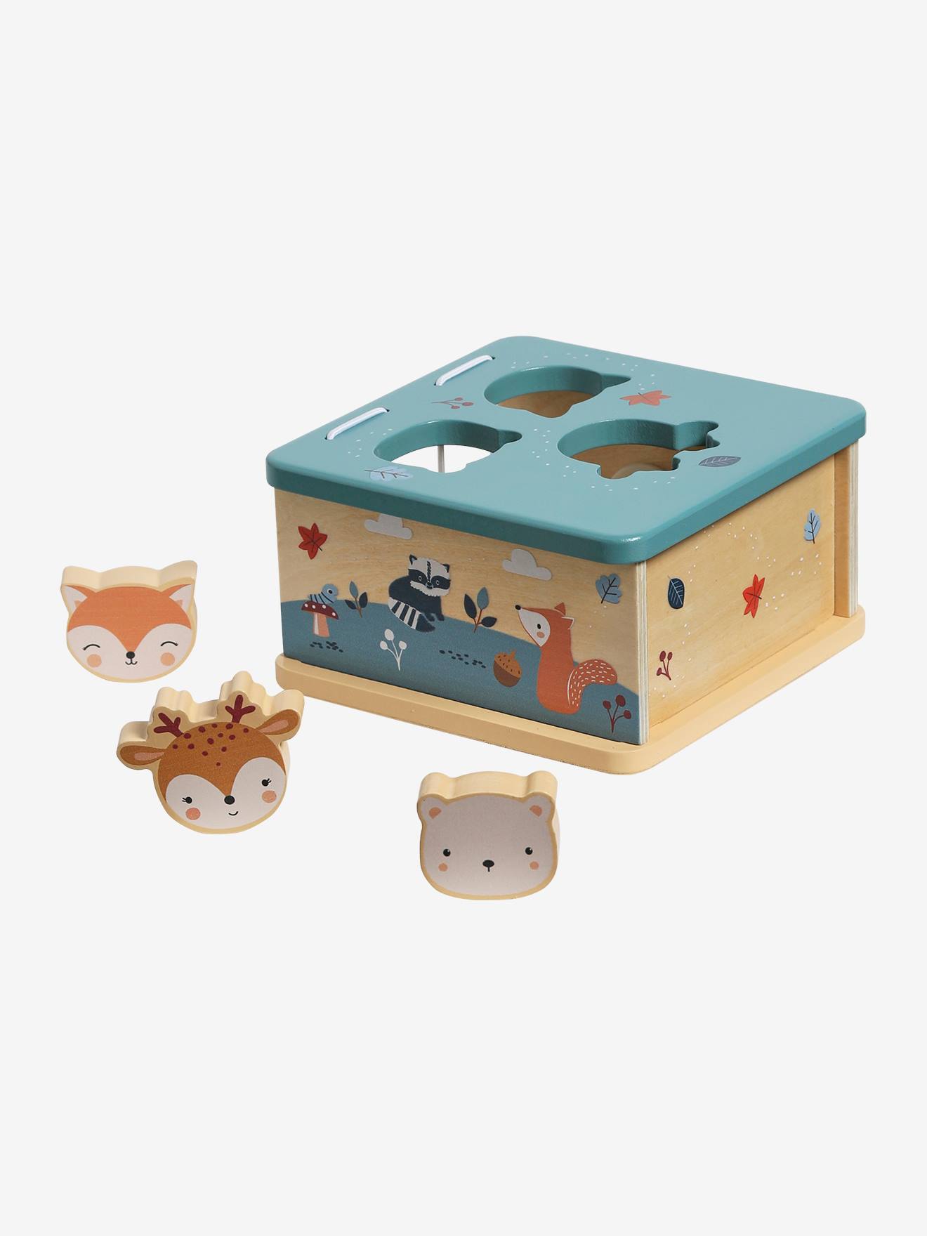 Vertbaudet Baby Steckspiel WALDFREUNDE aus Holz FSC - blau