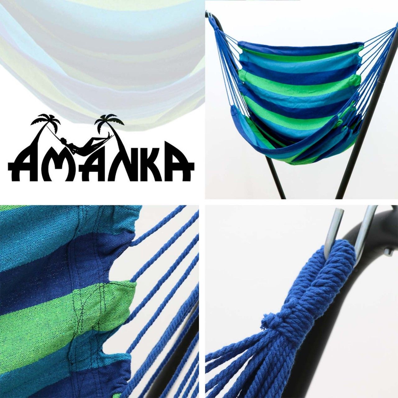 AMANKA 110 x 145 gestreifte Sitz-Hängematte