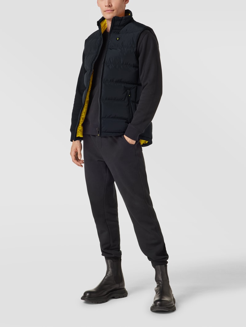 Steppweste mit Label-Applikation Modell 'SNOWDOME VEST' in marineblau