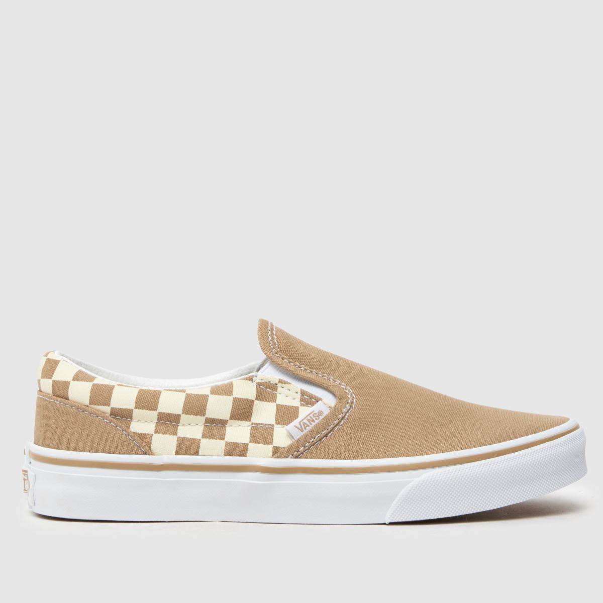 Vans vita och beige klassiska slip-on-sneakers för barn