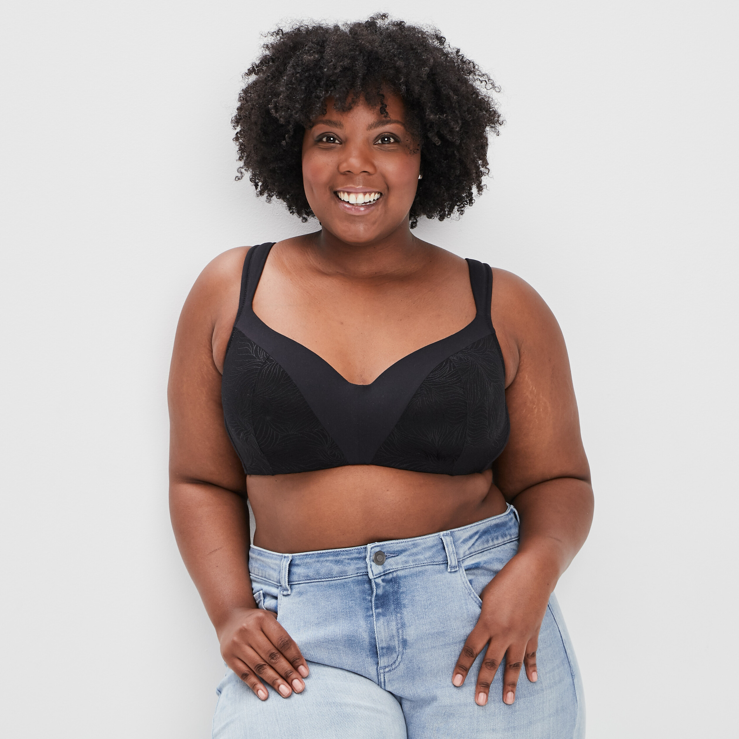 Soutien-gorge triangle noir femme grande taille | La Halle