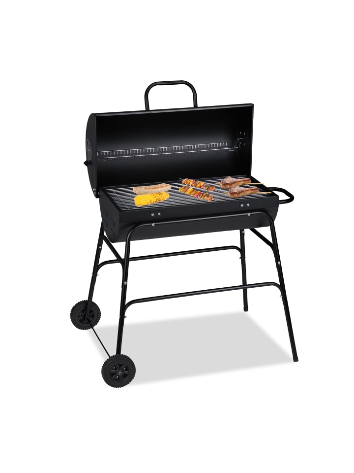 relaxdays Holzkohlegrill in Schwarz (B)103 x (H)96,5 x (T) 64,5 cm günstig kaufen onesize