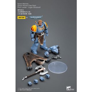 Warhammer 40k Actionfigur 1/18 Space Marines Space Wolves Claw Pack Pack Leader -Logan Ghostwolf 12 cm