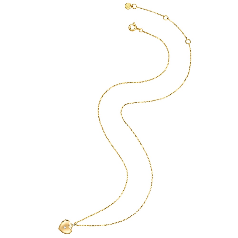 Glanzstücke München Collier en argent Coeur Argent sterling Oxyde de zirconium (CZ) en Or jaune collier