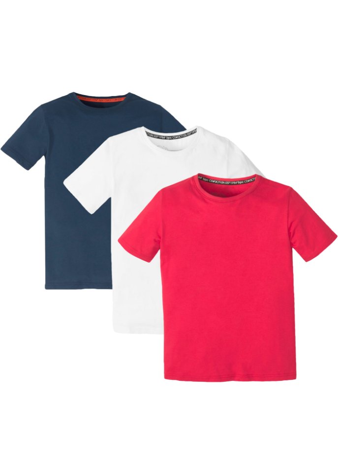 Jungen Basic T-Shirt aus Bio-Baumwolle (3er Pack)