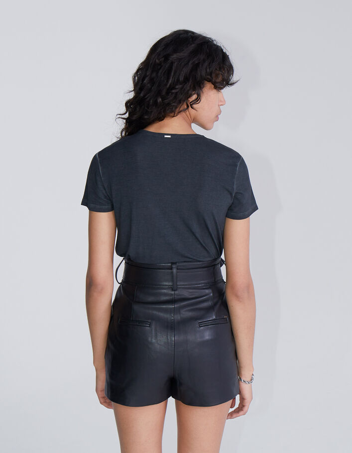 Tee-shirt black blue bijoux femme