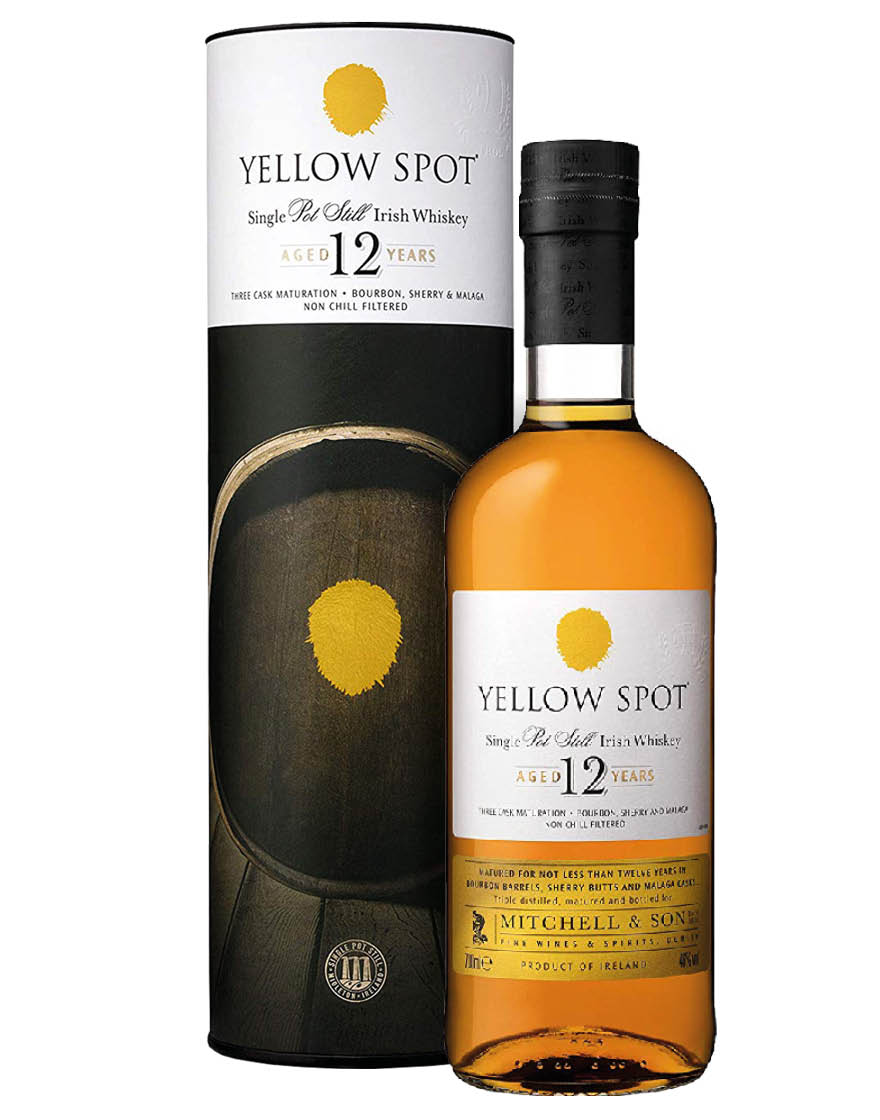 Single Pot Still Irish Whiskey Aged 12 Years Yellow Spot Mitchell & Son 0,7 ℓ, En Étui