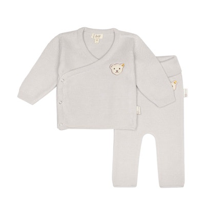 Set Hose + Wickeljacke GOTS, beige