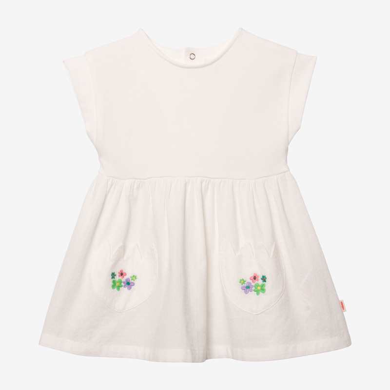 Robe bébé fille bi matière écrue beige Catimini