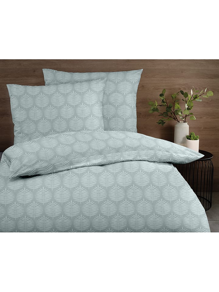 Sigmapur Jacquard-Flanell-Bettwäsche-Set in Hellblau günstig kaufen