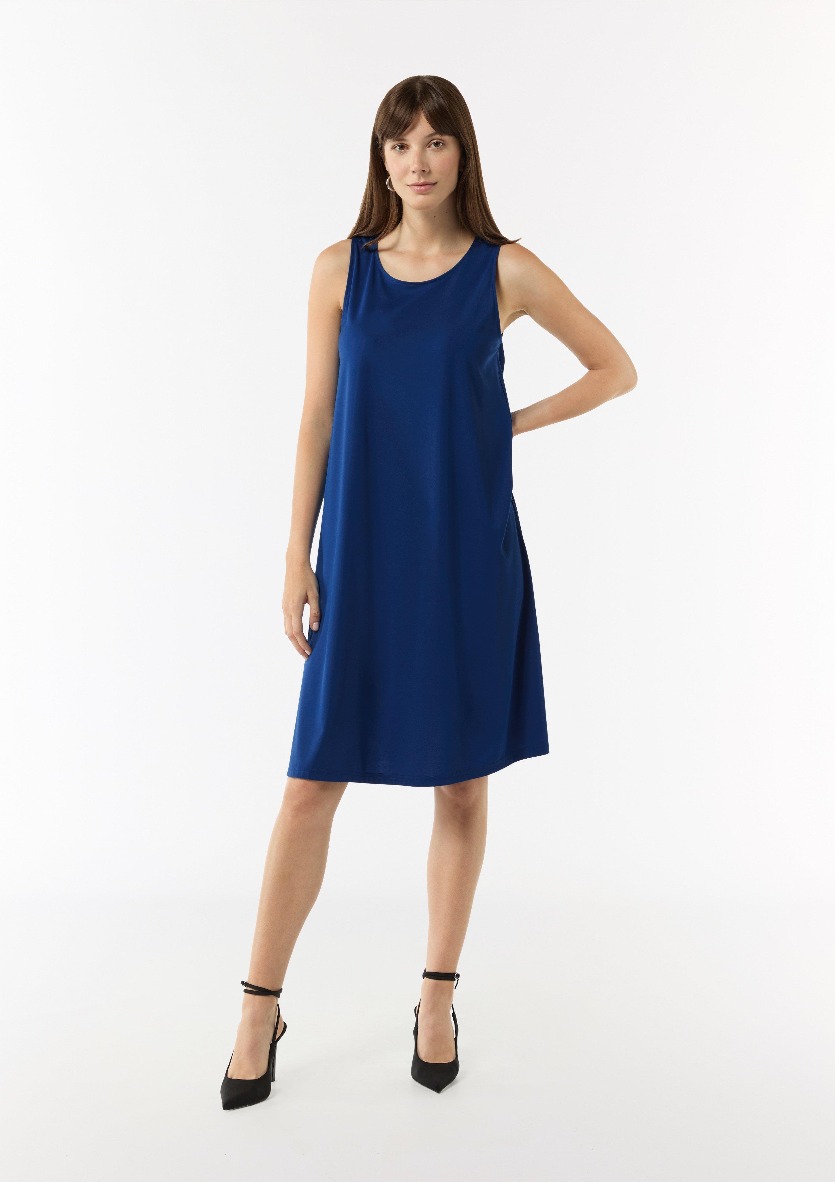 Ärmelloses Jersey-Kleid in A-Linien-Form - royalblau