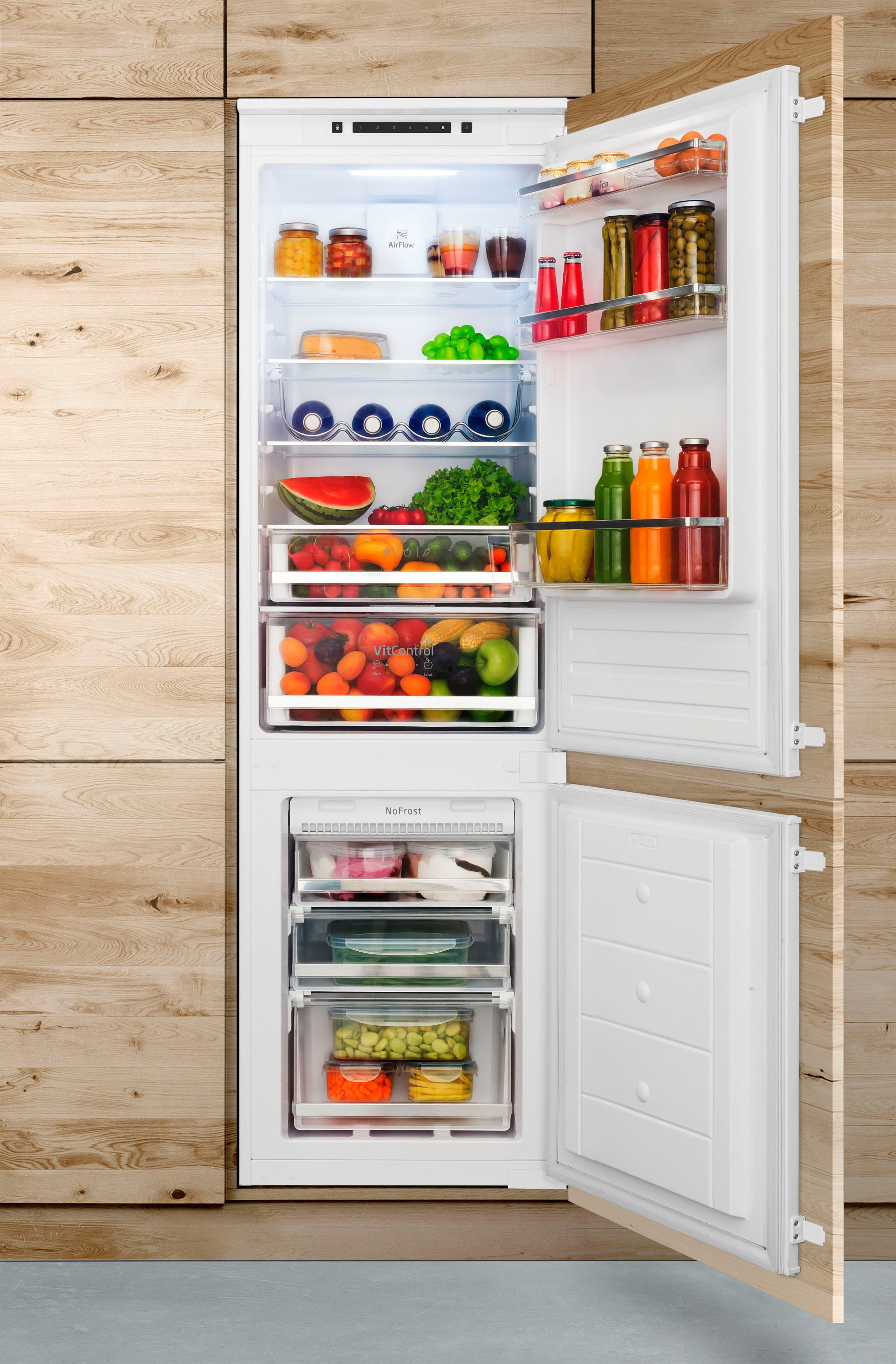 Amica Einbaukühlgefrierkombination BK3185.4NFVCAA / EKGCS 387 930, 176,9 cm hoch, 56 cm breit