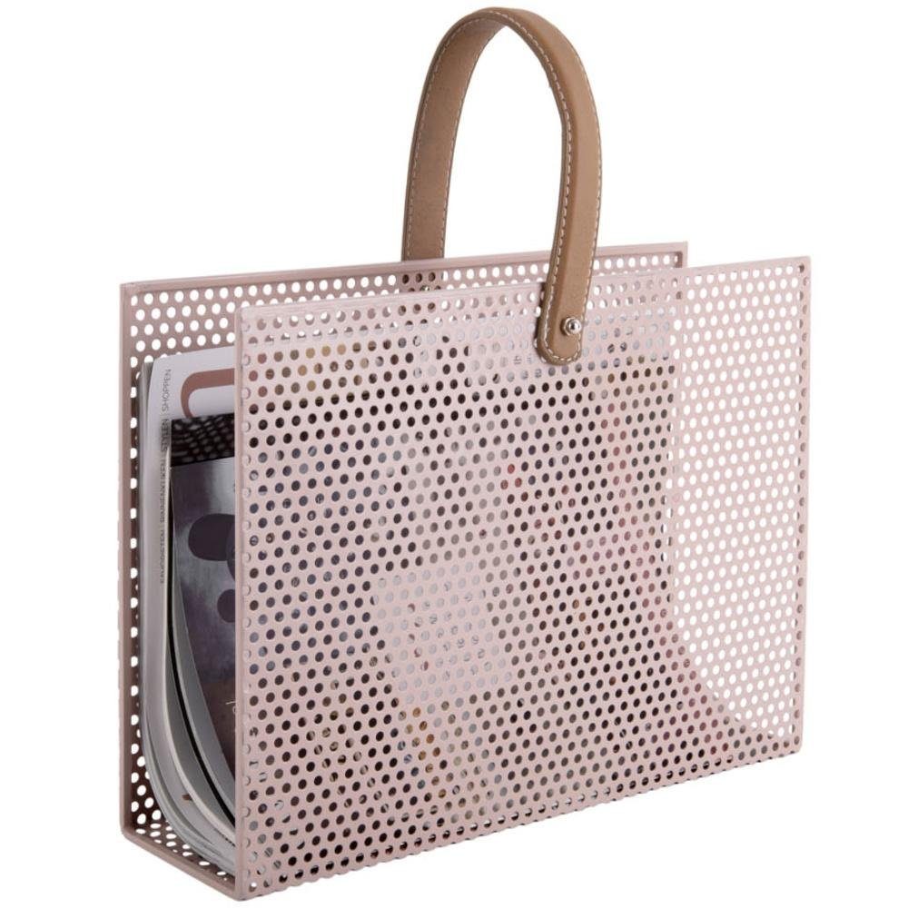 Present Time Zeitungsständer Zeitungsständer Perky Mesh Iron Light Pink (30x33x9cm)
