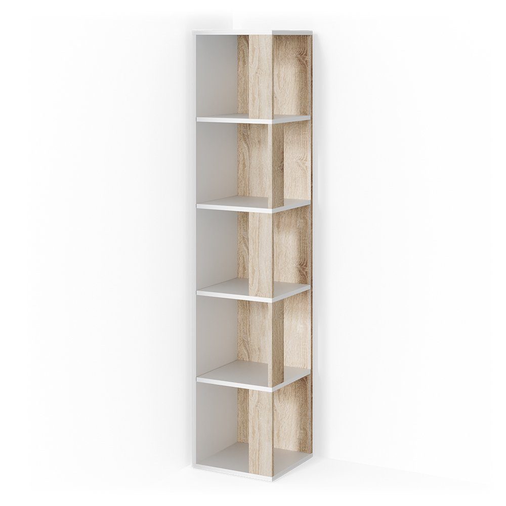 Vicco Eckregal Standregal Bücherregal LIO Sonoma / Weiß