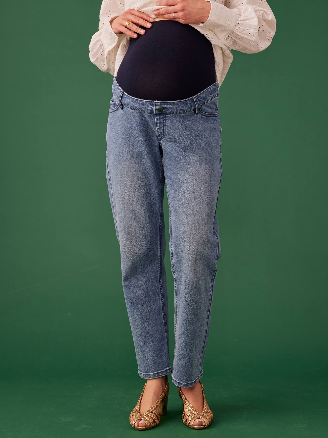 Envie de Fraise Gerade Umstandsjeans mit Seamless-Bund ENVIE DE FRAISE Oeko-Tex - gebleicht
