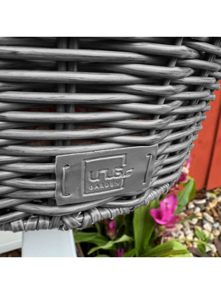 UNUS Einkaufskorb Rattan-Optik Henkelkorb in Grau günstig kaufen