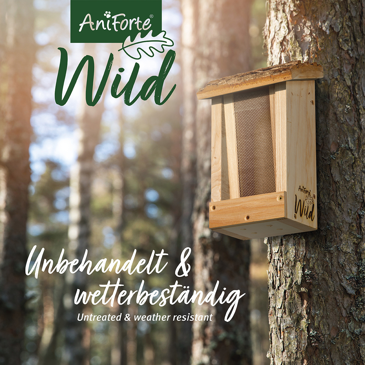 Aniforte Vogelhäuser & Nistkästen Aniforte Wild Futterspender für Wildvögel + 200g Futter