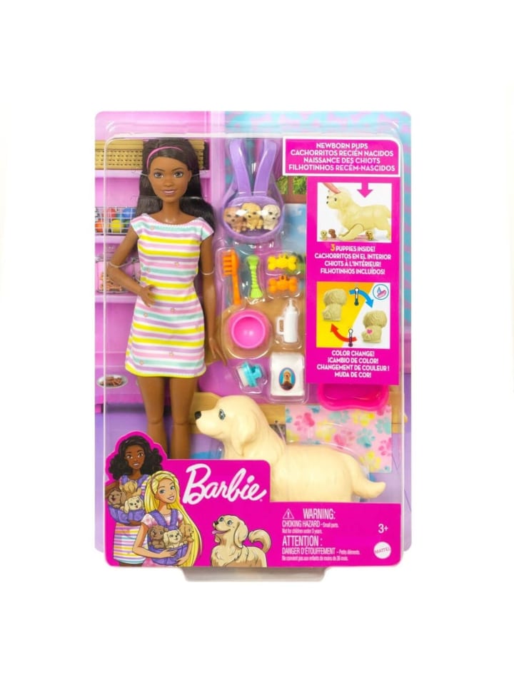 Barbie Barbie mit Hund und Welpen in Mehrfarbig ab 3 Jahre günstig kaufen onesize