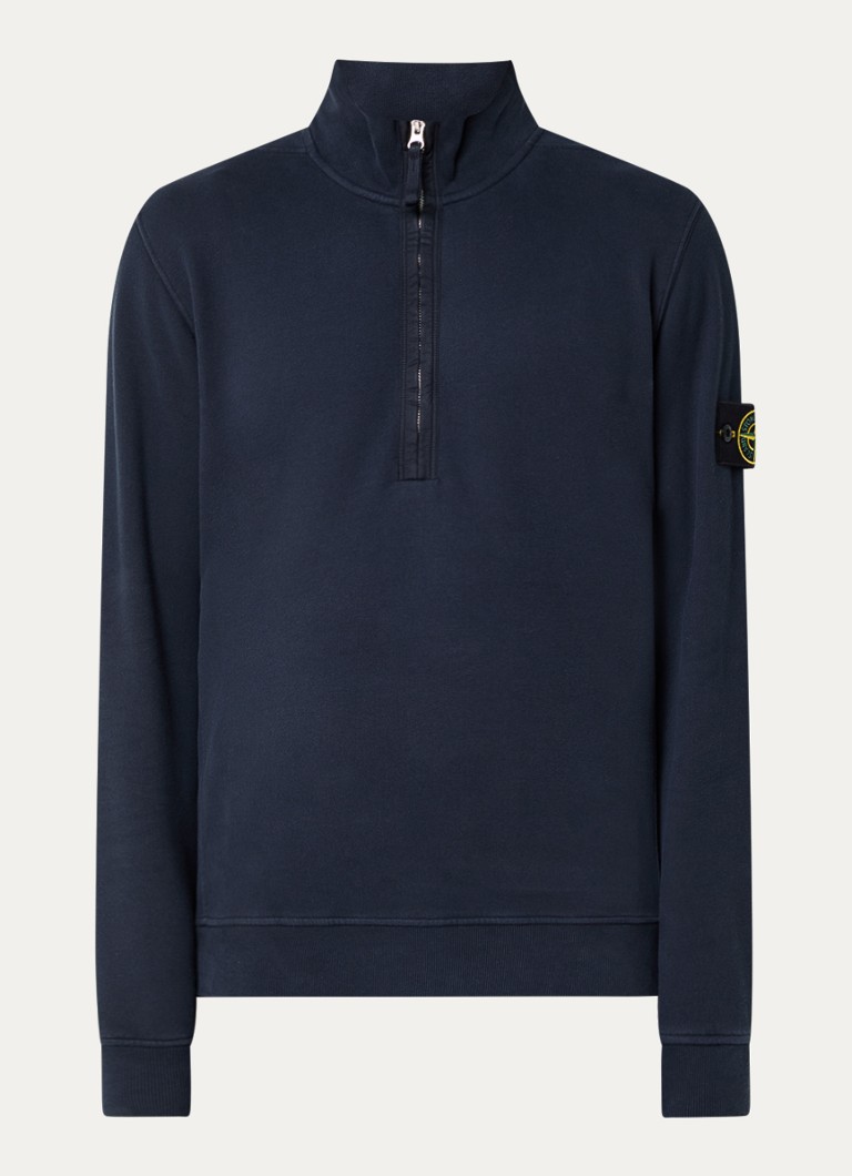 Πουλόβερ Stone Island 63420 με μισό φερμουάρ και λογότυπο