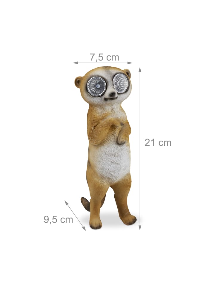 relaxdays LED Gartenfigur Erdmännchen in Beige günstig kaufen onesize