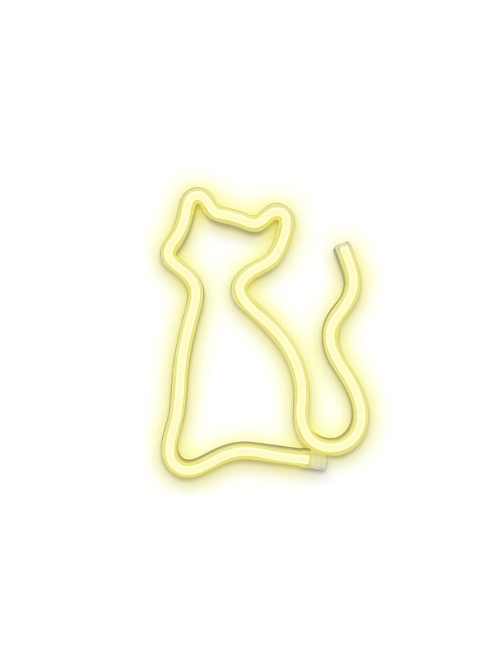 COFI 1453 Neon LED Zeichen Licht Batterie / USB LED Licht Home Leuchtschild Nachtlicht Katze - Gelb in Gelb günstig kaufen onesize