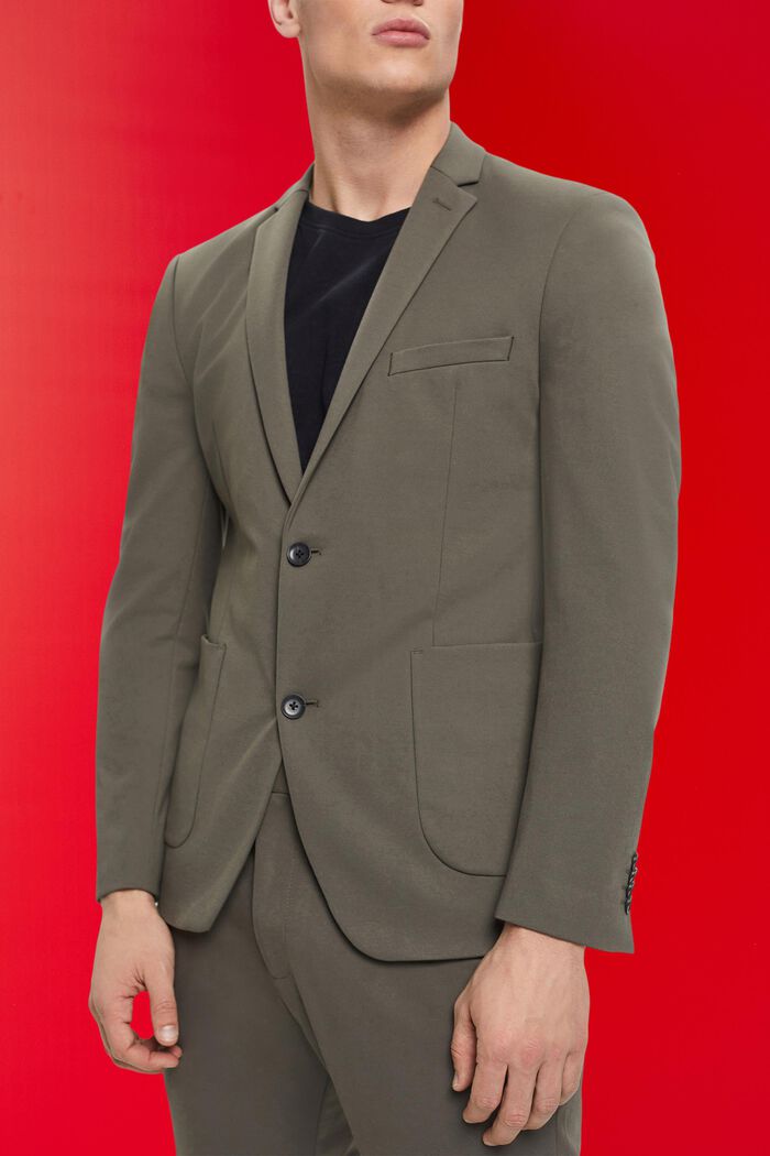 Einreihiger Piqué-Jersey-Blazer