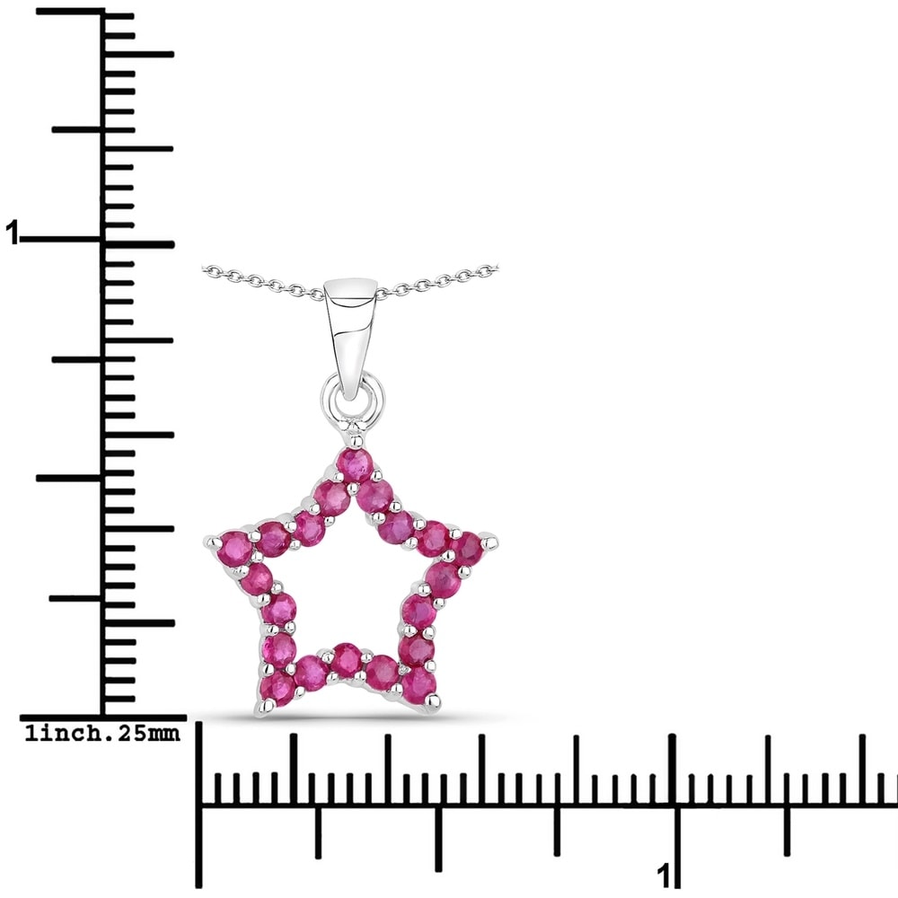 Rafaela Donata Chaîne Étoilé Argent sterling Rubis en Argent Bijoux