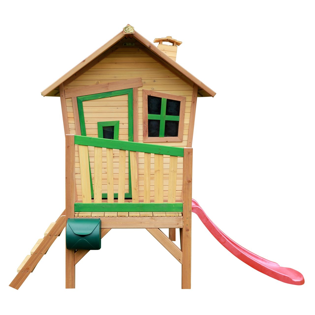 AXI Robin Spielhaus Braun/Grün - Rote Rutsche