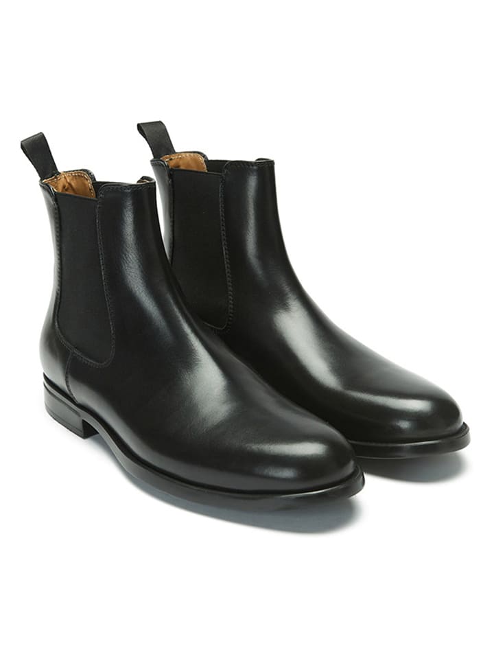 British Passport Leder-Chelsea-Boots in Schwarz günstig kaufen