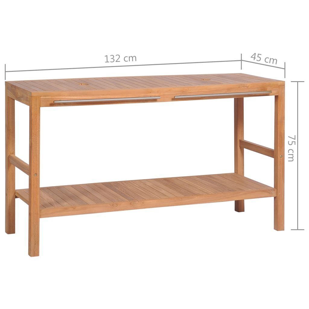 vidaXL Badezimmerspiegelschrank Waschtischunterschrank Massivholz Teak 132x45x75 cm (1-St)