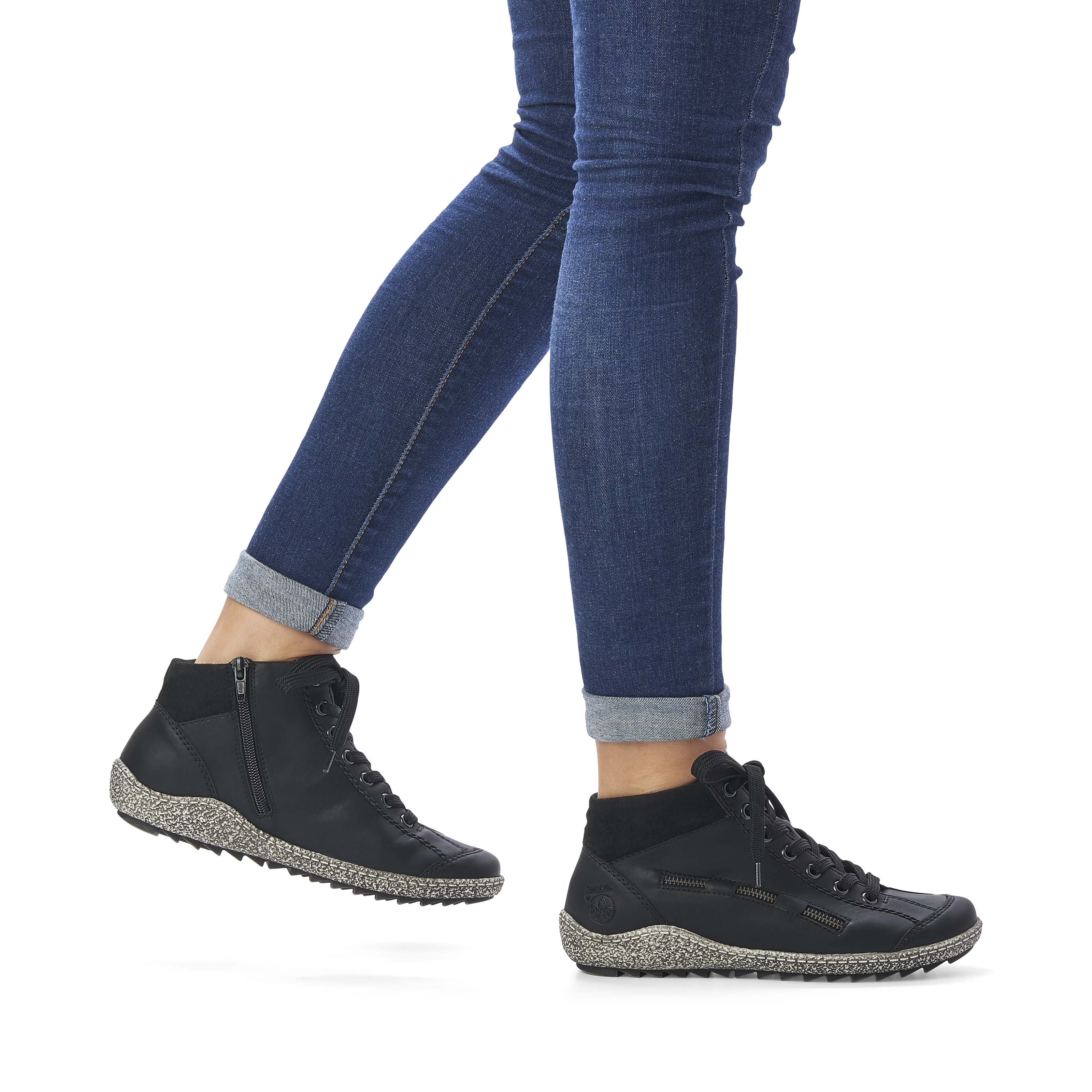 Rieker Damen Schnürschuhe tiefschwarz