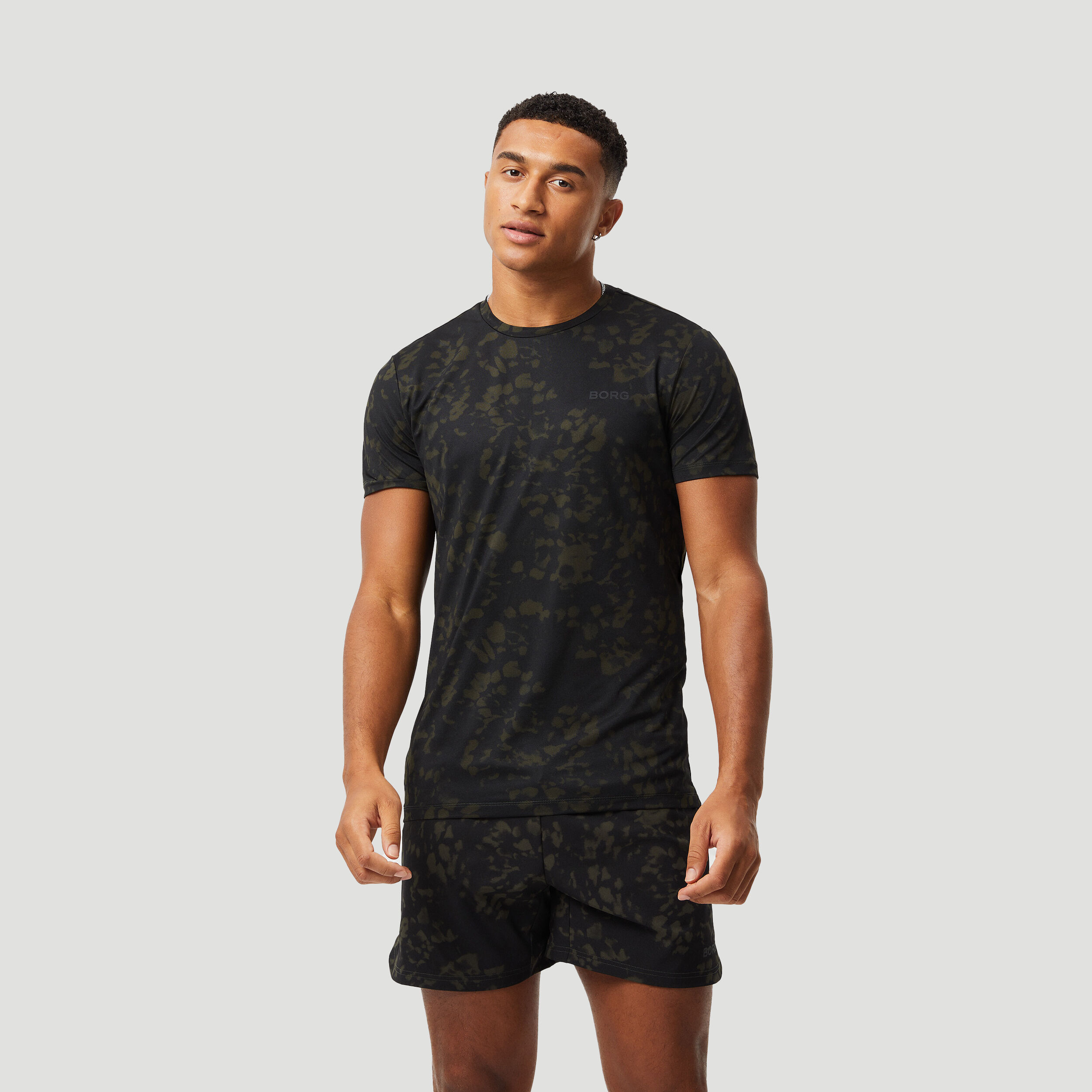 Allover Printed T-Shirt Herren - Schwarz