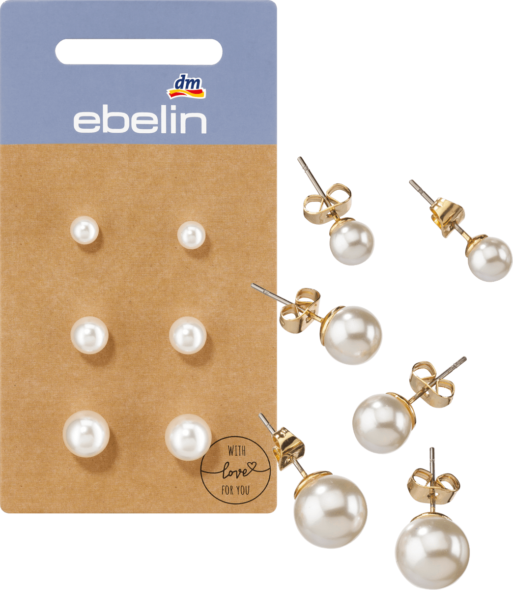 Ohrstecker mit Perlen Gold-Optik, 6 St