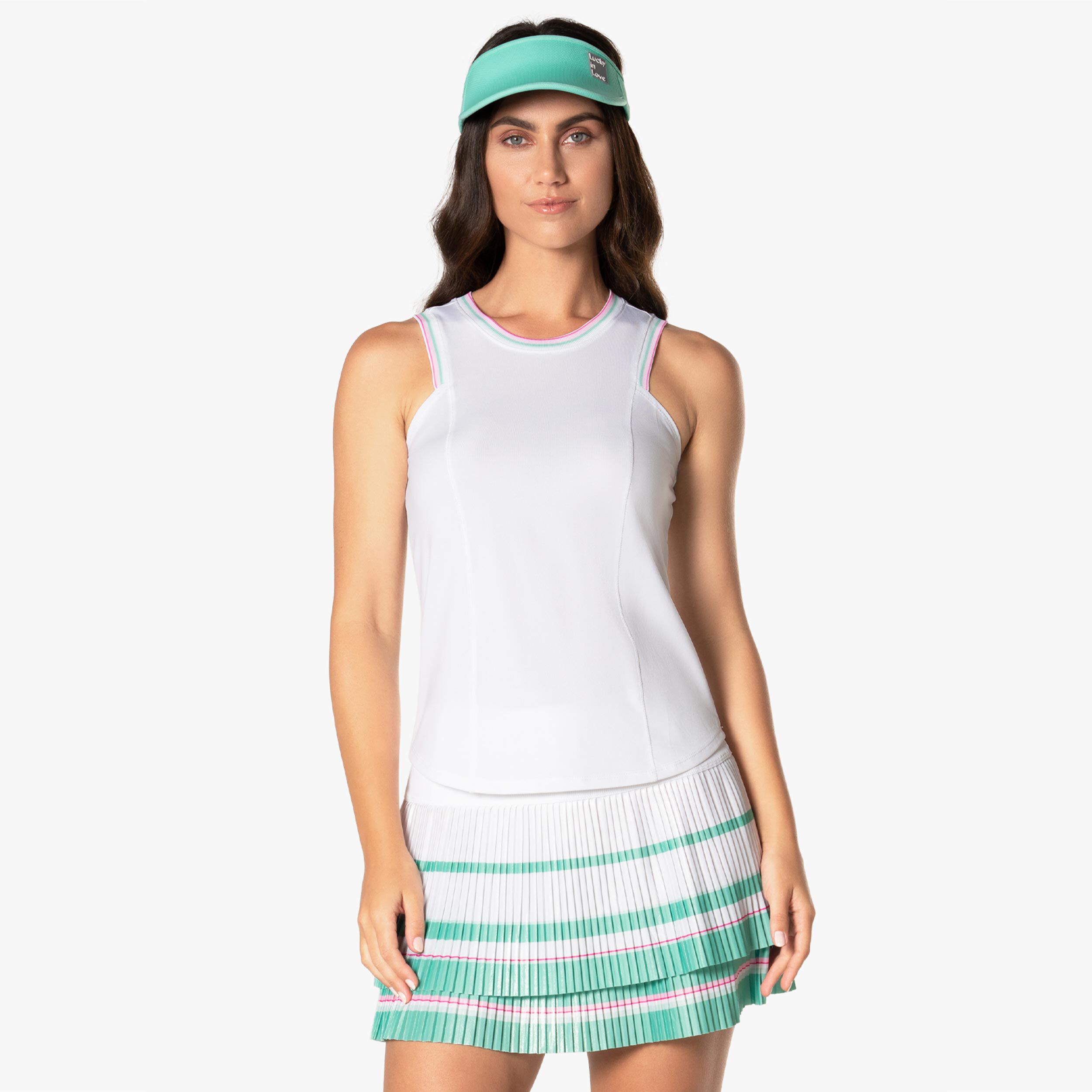 Retro Deco Tank-Top Damen - Weiß