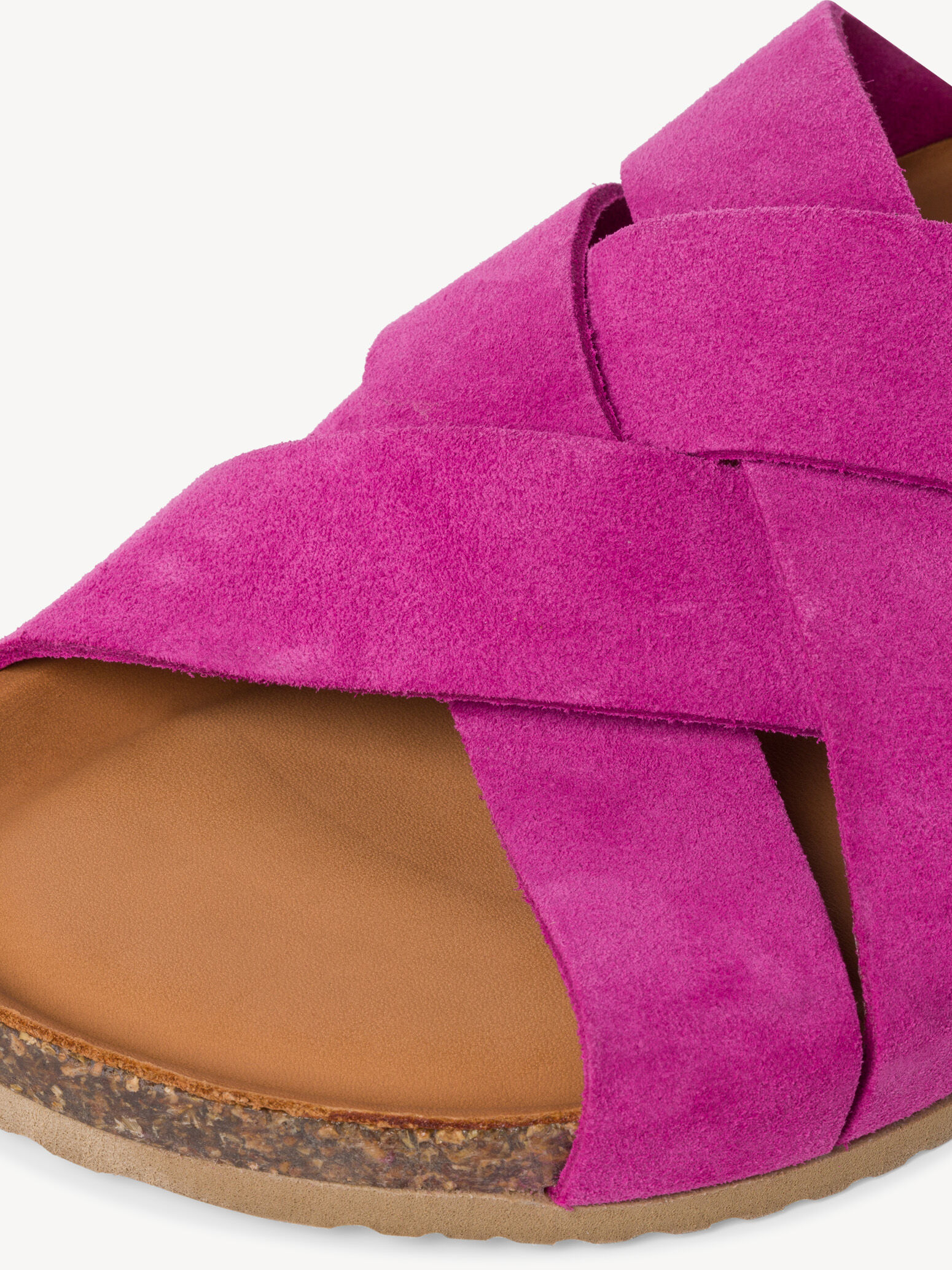 Mule en cuir - rose fuchsia