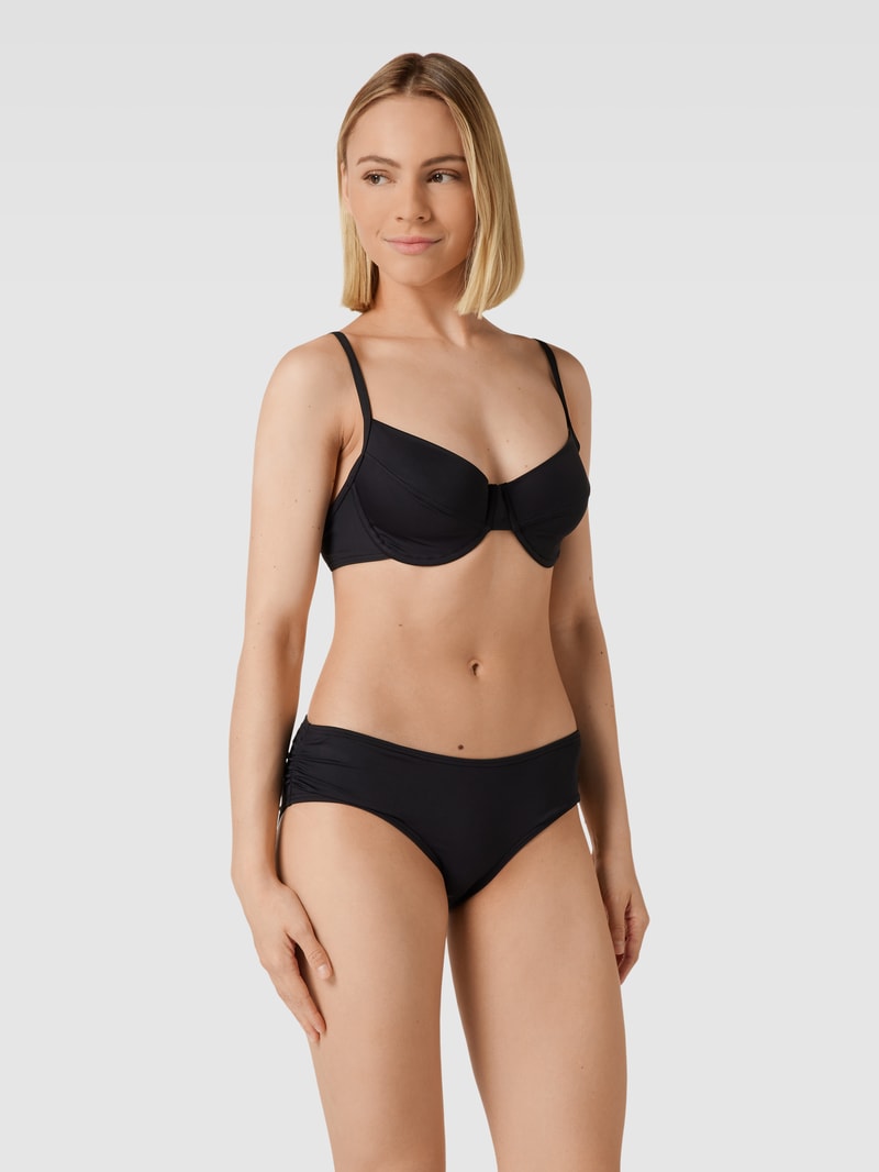Bikini-Oberteil mit eingearbeiteten Bügeln in schwarz