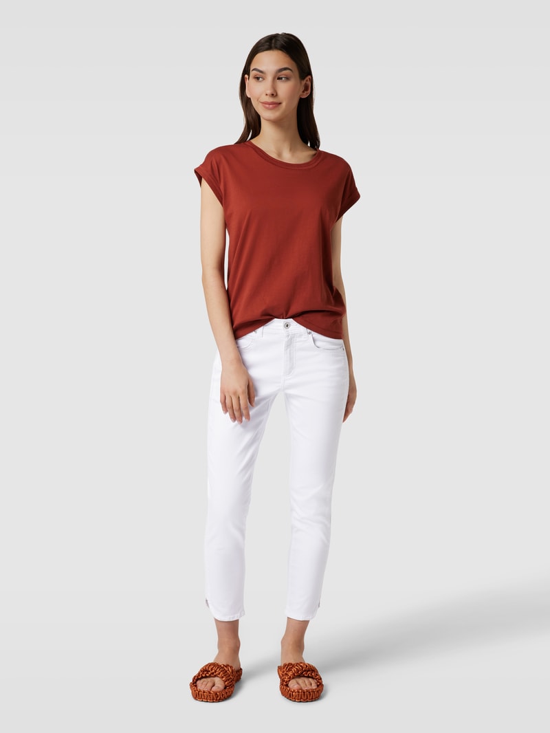 Jeans mit Label-Patch Modell 'ORNELLA' in weiß