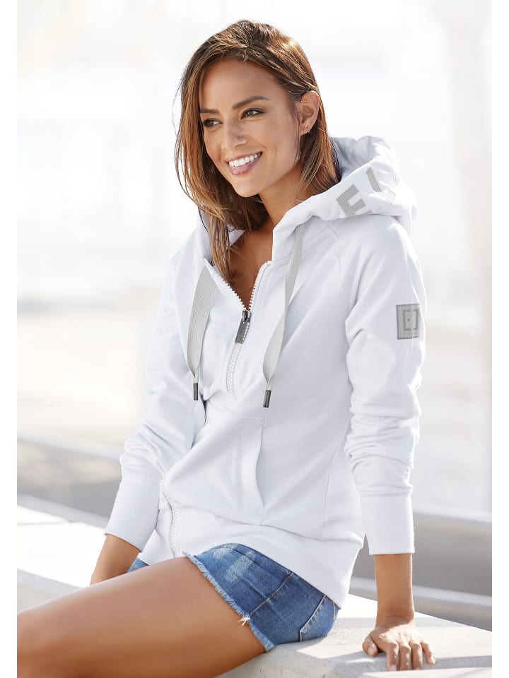 ELBSAND Kapuzensweatjacke in weiß günstig kaufen