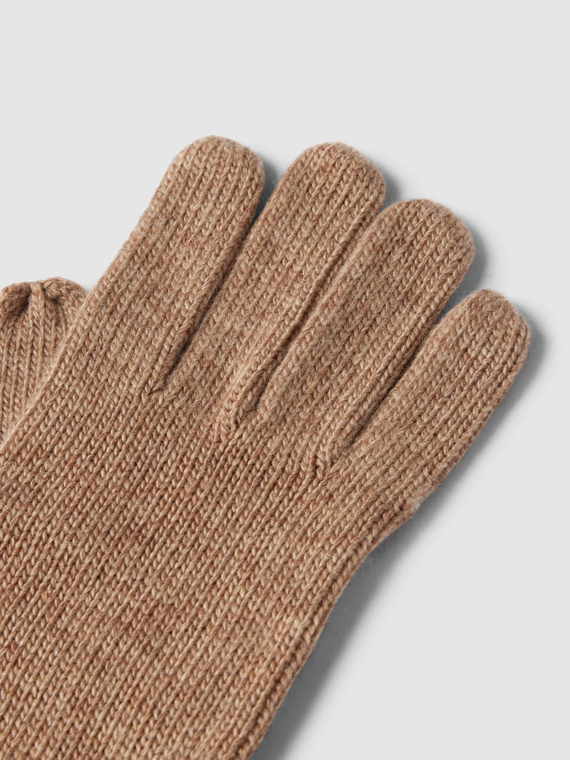 Handschuhe mit Label-Print in camel