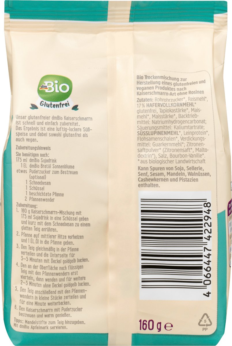 Backmischung Kaiserschmarrn, glutenfrei, 160 g